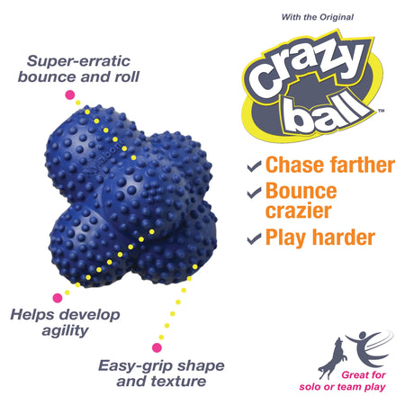 Power Play Crazy-Ball Dog Toy, Dog Balls, Interactive Dog Toys, Large