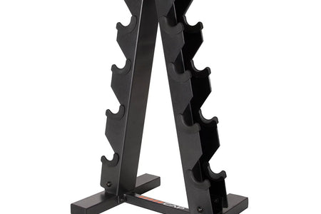a Frame-Style Dumbbell Stand, Black (Holds 5 Pairs)