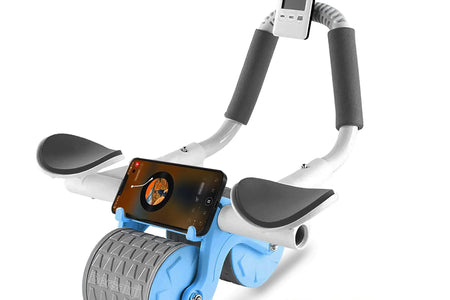 2025 New with Timer Ab Abdominal Exercise Roller Elbow Support, Abs Roller Wheel Core Exercise Equipment, Automatic Rebound Abdominal Wheel