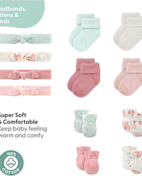 Load image into Gallery viewer, Newborn Layette Gift Set, Pink Floral Elephant, 30 Essential Pieces, 0-3 Months
