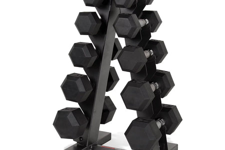 a Frame-Style Dumbbell Stand, Black (Holds 5 Pairs)