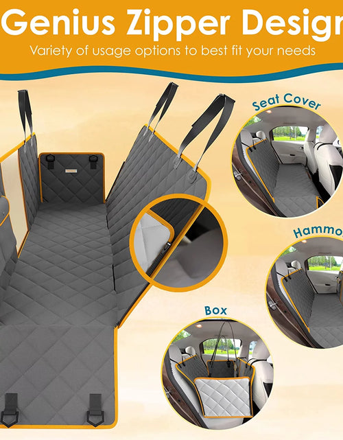 Load image into Gallery viewer, Dog Car Seat Cover, Waterproof &amp; Nonslip Back Seat Hammock with Mesh Window &amp; Seat Belt
