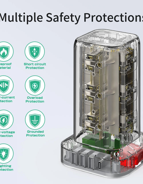 Load image into Gallery viewer, Power Strip Tower 12 Outlets with 4 USB Ports Surge Protector Electric Charging Station 6.5Ft Cord, Black
