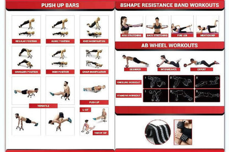 Ab Roller Wheel 17 in 1, Ab Wheel Workout Equipment Kit with Resistance Bands, Knee Mat, Jump Rope, Push-Up Bar, Ab Wheel Roller for Gym and Home Workout Unisex Abdominal Wheel for Core Strength Black