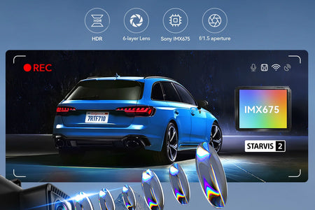 Touch Screen Dash Cam Front and Rear, 4K Dash Camera with STARVIS 2 Sensor, Free 128GB Card, Car Camera with Wifi GPS, Voice Control, Wdr,5.8Ghz Wifi, 24H Parking Mode, Night Vision