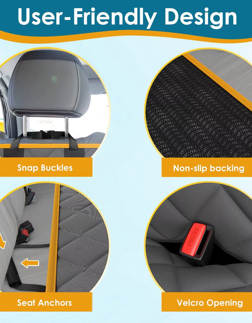 Load image into Gallery viewer, Dog Car Seat Cover, Waterproof &amp; Nonslip Back Seat Hammock with Mesh Window &amp; Seat Belt
