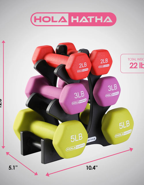 Load image into Gallery viewer, Neoprene Dumbbell Weight Set with Rack 2-5 Lbs
