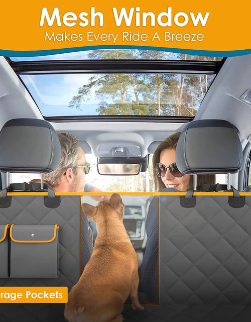 Load image into Gallery viewer, Dog Car Seat Cover, Waterproof &amp; Nonslip Back Seat Hammock with Mesh Window &amp; Seat Belt
