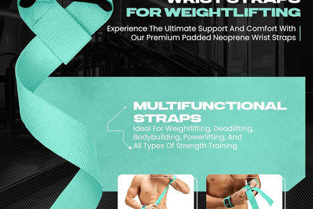 Weightlifting Wrist Straps – 2-Pack Adjustable Padded Neoprene Lifting Straps for Gym, for Men & Women