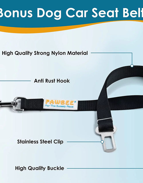 Load image into Gallery viewer, Dog Car Seat Cover, Waterproof &amp; Nonslip Back Seat Hammock with Mesh Window &amp; Seat Belt
