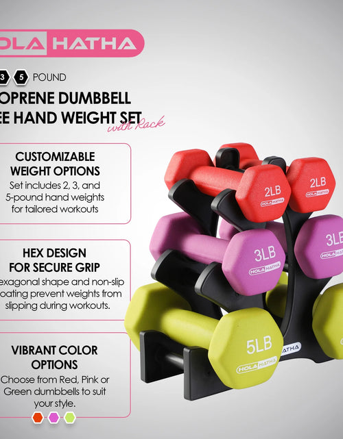 Load image into Gallery viewer, Neoprene Dumbbell Weight Set with Rack 2-5 Lbs
