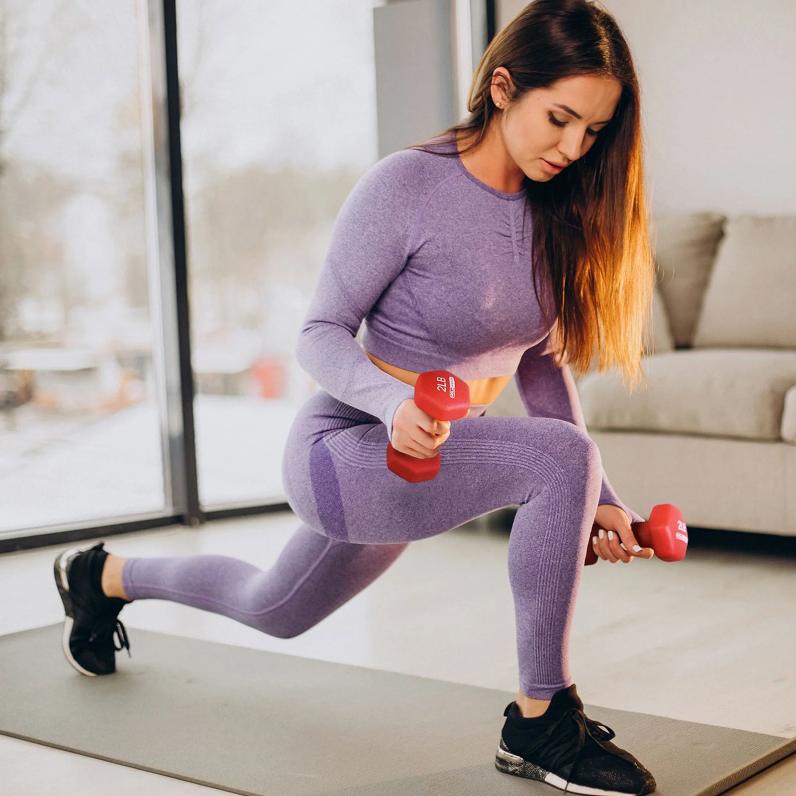 Neoprene Dumbbell Weight Set with Rack 2-5 Lbs