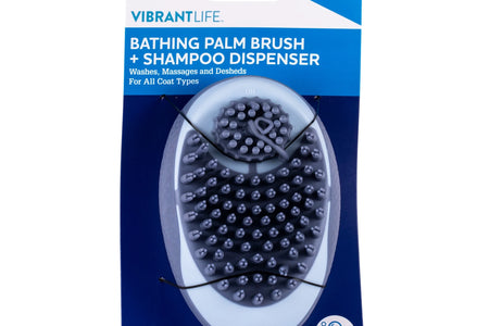 Bathing Palm Dog Brush + Shampoo Dispenser | Dog Grooming Tool Hand Brush