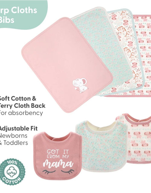 Load image into Gallery viewer, Newborn Layette Gift Set, Pink Floral Elephant, 30 Essential Pieces, 0-3 Months
