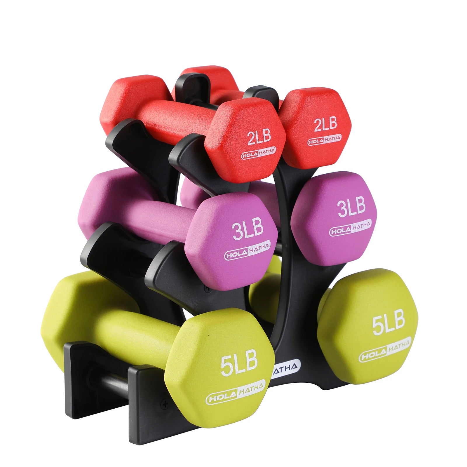 Neoprene Dumbbell Weight Set with Rack 2-5 Lbs