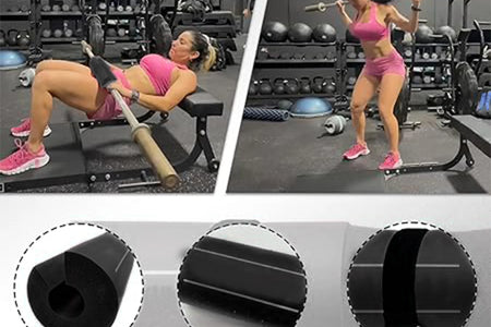 9 Pcs Barbell Pad Set, Barbell Squat Pad for Hip Thrusts, Lunges, Leg Day with 2 Gym Ankle Straps, 3 Hip Resistance Bands, 2 Lifting Strap, Barbell Pad and Carry Bag, Black