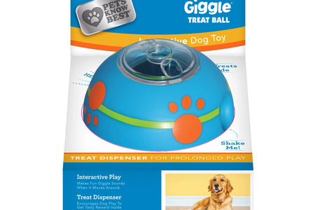Wobble Wag Giggle Treat Ball, Interactive Dog Toy & Treat Dispenser, Blue