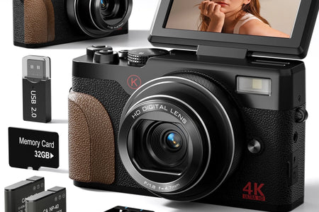 Digital Camera 4K 56MP Cameras for Photography for Youtube with 32GB SD Card