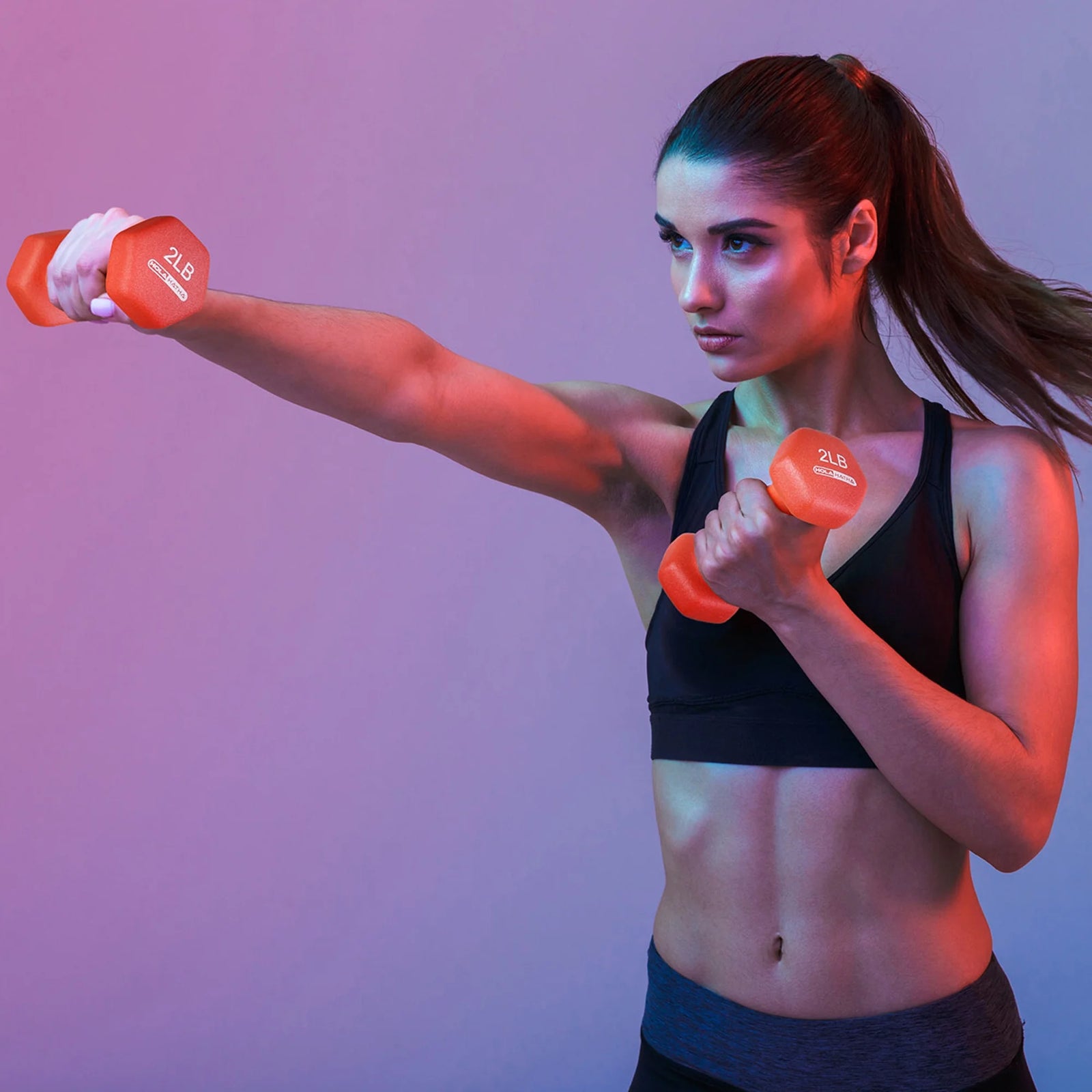 Neoprene Dumbbell Weight Set with Rack 2-5 Lbs